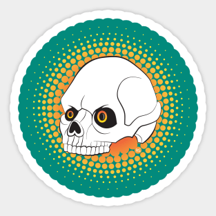 Human Skull inspired by Comic Book and Tattoo Art Sticker